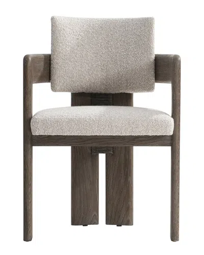 Bernhardt Casa Paros Arm Chair With Decorative Back In Brown
