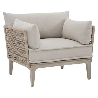 Bernhardt Catalonia Wood Outdoor Lounge Chair In Neutral