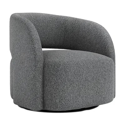 Bernhardt Chino Fabric Swivel Chair In Gray