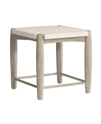 Bernhardt Closeout! Tycer 24" Stone Side Table In Weathered Greige Base,faux Stone Top