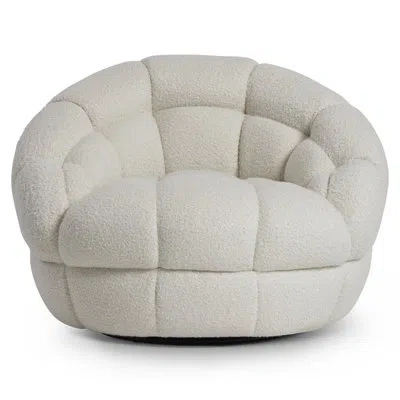 Bernhardt Coco Fabric Swivel Chair In Cream