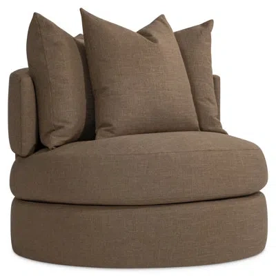 Bernhardt Colby Fabric Swivel Chair In Brown