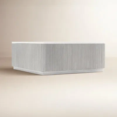 Bernhardt Colonnade Faux Stone Solid Coffee Table In Ivory