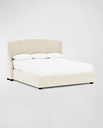 Bernhardt Cooper King Wing Bed In White/cream