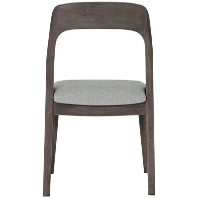 Bernhardt Corfu Patio Dining Side Chair With Cushion In Light Grey,dark Grey Linen 6032-110