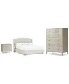 Bernhardt Cornelia 3-pc. Queen Set (bed, Chest & 36" Nightstand) In Sand