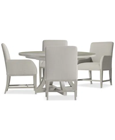 Bernhardt Cornelia 5-pc. Dining Set (round Table & 4 Arm Chairs) In Transparent