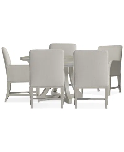 Bernhardt Cornelia 6-pc. Dining Set (round Table & 5 Arm Chairs) In Transparent