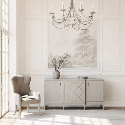 Bernhardt Cornelia 68 Sideboard In Glazed Stainless Steel,nebbia