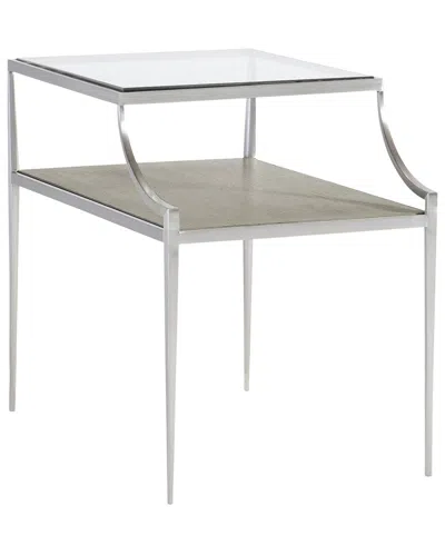 Bernhardt Cornelia Glass Side Table In Silver