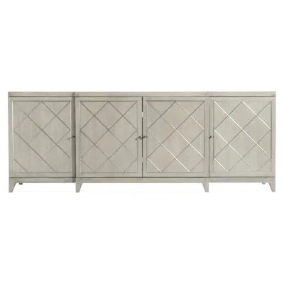 Bernhardt Cornelia Solid Wood 82'' W Storage Credenza In Nebbia,glazed Stainless Steel
