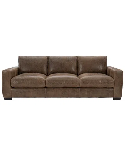 Bernhardt Dawkins Leather Sofa In Brown