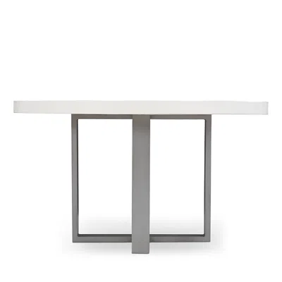 Bernhardt Delmar Outdoor Dining Table In White/polished Stainless Steel