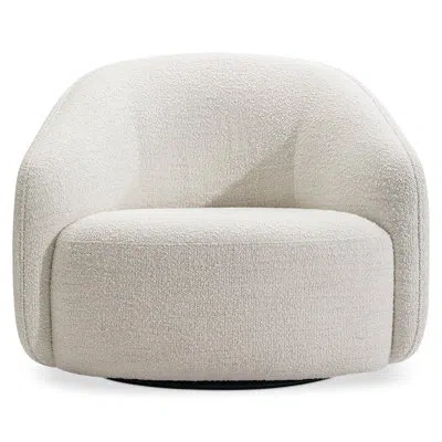 Bernhardt Devon Fabric Swivel Chair In Cream