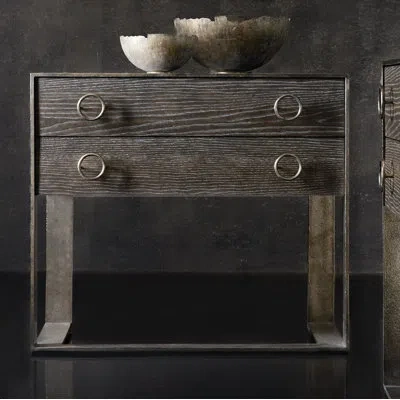 Bernhardt Dixon 2 - Drawer Metal Bachelor's Chest In Weathered Charcoal