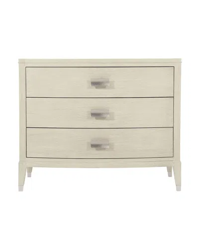 Bernhardt East Hampton Bow Front Night Stand In Cerused Linen