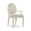 Bernhardt East Hampton Oval Back Arm Chair In Cerused Linen Finish