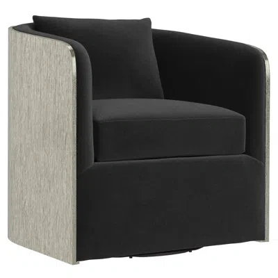 Bernhardt Eliot Upholstered Swivel Barrel Chair In Akiko Graphite Performance 5534-011