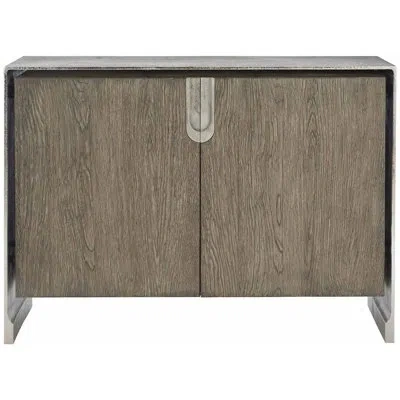 Bernhardt Ellis Door Chest In Tamarind;shiny Nickel