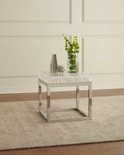 Bernhardt Elsa Arctic End Table In Stainlessacrylic