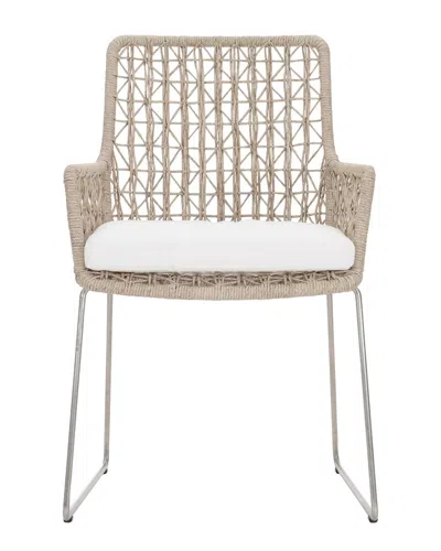 Bernhardt Exteriors Carmel Outdoor Arm Chair With Seat Pad In Neutral