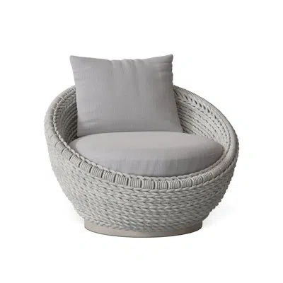 Bernhardt Exteriors Swivel Patio Chair With Cushions In Canvas Granite Sunbrella® Canvas