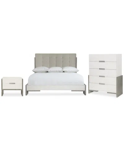 Bernhardt Fantasia 3pc Bedroom Set (king Bed + Chest + Nightstand) In Transparent