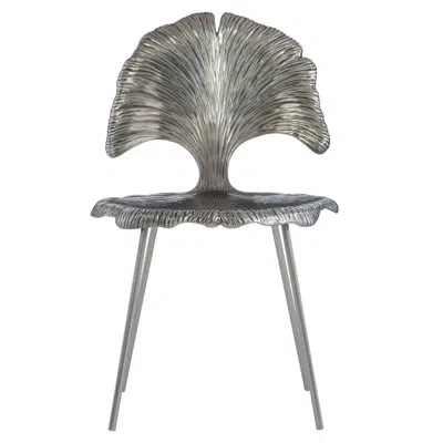 Bernhardt Felicity Metal Side Chair In Brushed Nickel