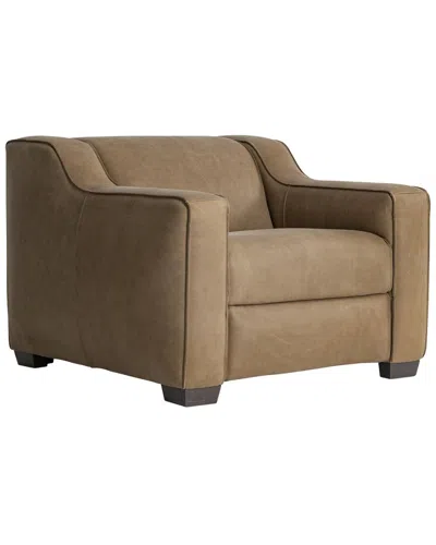 Bernhardt Flynn Leather Power Motion Chair In Brown