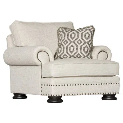 Bernhardt Foster 46" Wide Polyester Down Cushion Armchair In Flax 1391-012