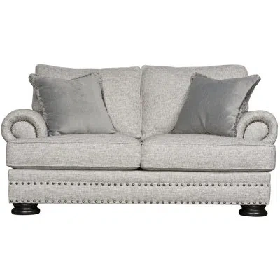 Bernhardt Foster 71" Loveseat With Reversible Cushions In Gray