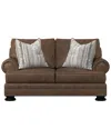 Bernhardt Foster Leather Loveseat In Brown