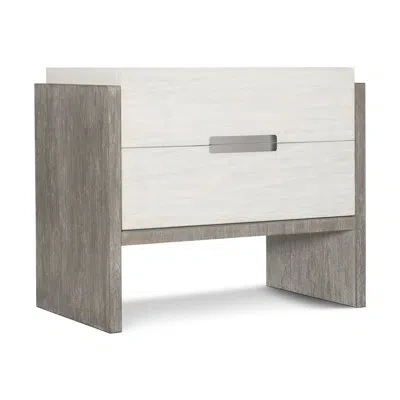 Bernhardt Foundations 2 - Drawer Solid Wood Nightstand In Linen/light Shale In Linen,light Shale