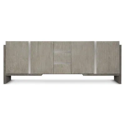 Bernhardt Foundations 94" Wide 3 - Drawer Sideboard In Light Shale,dark Shale