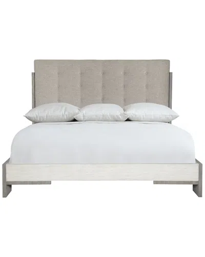 Bernhardt Foundations Upholstered Button Tufted Bed In White