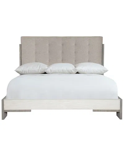 Bernhardt Foundations Upholstered Button Tufted Bed In White