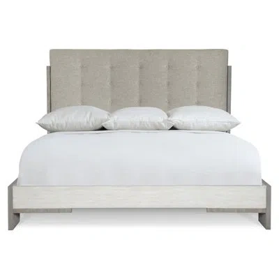 Bernhardt Foundations Upholstered Button Tufted Panel Bed In Animal Print