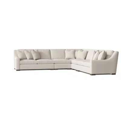 Bernhardt Germain 140" Wide Symmetrical Down Cushion Corner Sectional In Aged Gray,cream Chenille 1345-002