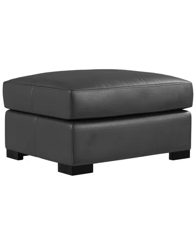 BERNHARDT BERNHARDT GERMAIN LEATHER OTTOMAN