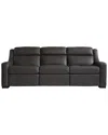 Bernhardt Germain Leather Power Motion Sofa In Black