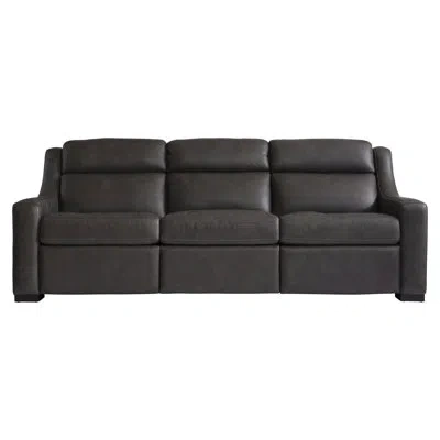 Bernhardt Germain Leather Power Motion Sofa In Gray