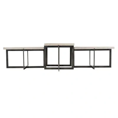 Bernhardt Hathaway Cross Legs Coffee Table In White Travertine