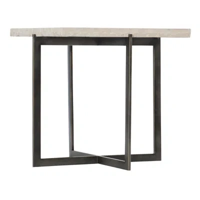 Bernhardt Hathaway Cross Legs End Table In White Travertine