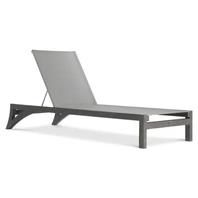 Bernhardt Hugo Outdoor Teak Chaise Lounge In Gray Wood
