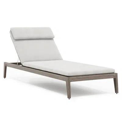 Bernhardt Ibiza Outdoor Wood Chaise Lounge In Weathered Teak