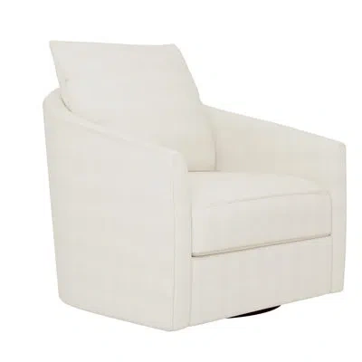 Bernhardt Interiors 32" W Swivel Barrel Chair In Dark Grey Chenille 1053-011