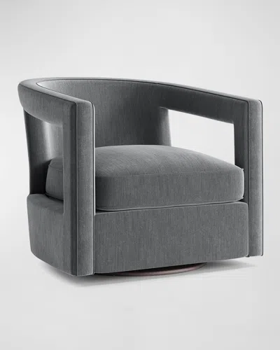 Bernhardt Interiors Alana Icy Slate Blue Swivel Chair