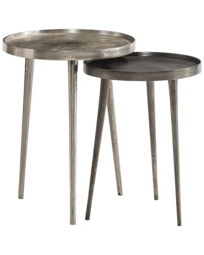 Bernhardt Interiors Lex Set Of 2 Nesting Tables In Silver