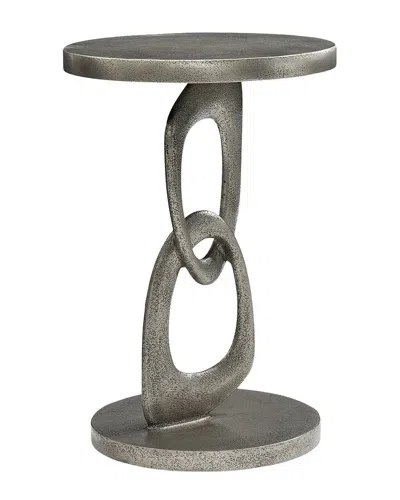 Bernhardt Interiors Linea Metal Round Chairside Table In Gray