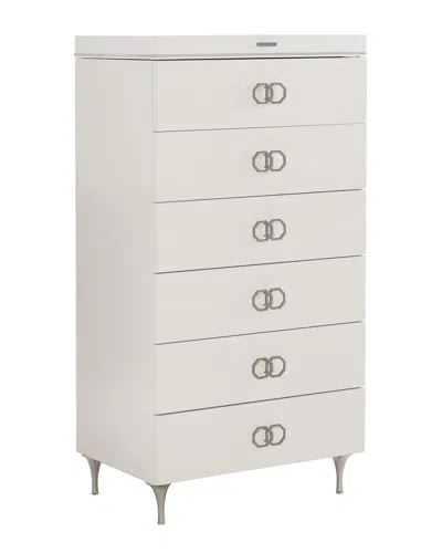 Bernhardt Interiors Silhouette Tall Drawer Chest In Off-white